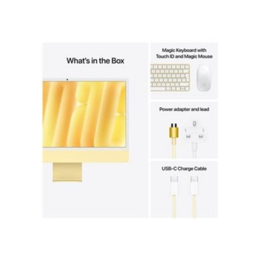 Ordenador todo en uno Apple iMac M4 CPU de 10 núcleos 32GB 2TB SSD 24" macOS Amarillo Vidrio nanotexturizado + Touch ID Trackpad Gigabit