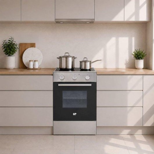 Cuisine à induction Continental Edison CECI3F50S 3 zones Horno 51 L Plata