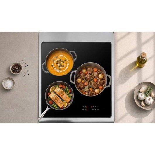 Cuisine à induction Continental Edison CECI3F50S 3 zones Horno 51 L Plata