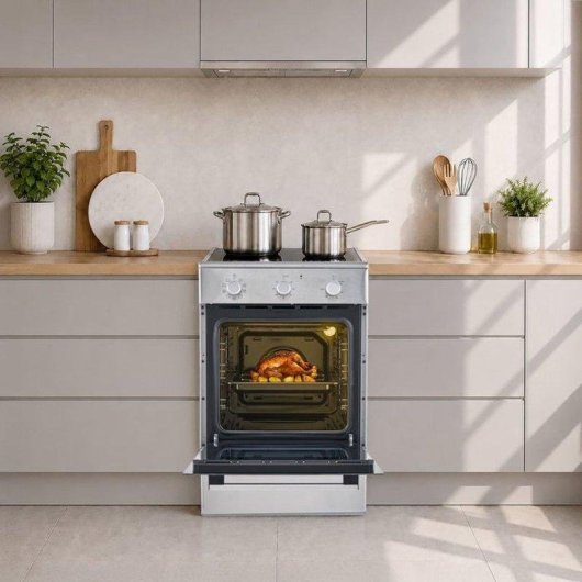 Cuisine à induction Continental Edison CECI3F50S 3 zones Horno 51 L Plata