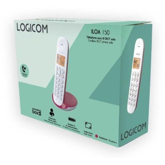 Teléfono inalámbrico Logicom Iloa 150 DECT manos libres pantalla LCD retroiluminada