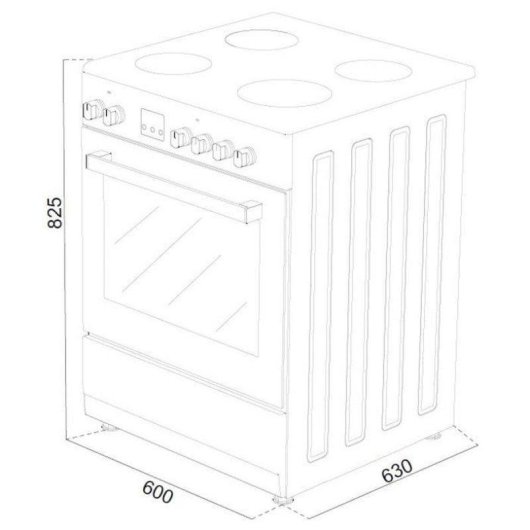 Cuisinière à gaz indépendante Continental Edison CECG60FCB1 4 feux Four catalytique 60L