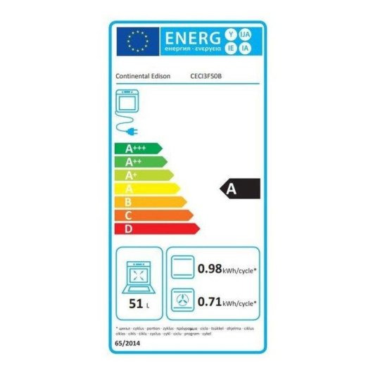 Induktionskochfeld Continental Edison CECI3F50B 3 Felder und Backofen 51 L