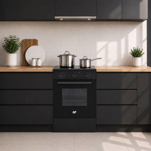Induktionskochfeld Continental Edison CECI3F50B 3 Felder und Backofen 51 L