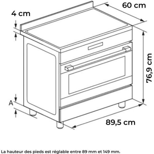 Cuisinière à induction Continental Edison Cecpi9060ixd 90 cm 5 zones