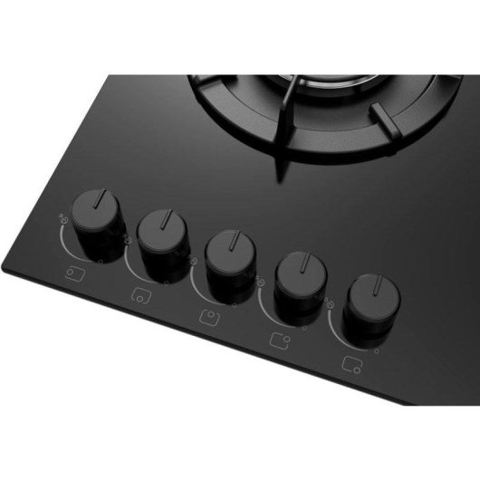 Plaque de cuisson gaz encastrable Daewoo BH9GKF51BNH 90 cm cristal noir 5 feux