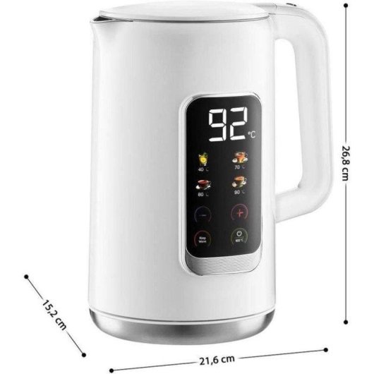 Chaleira Sencor SWK 0950WH 1,7 L Dupla Parede 2200 W Controlo LED