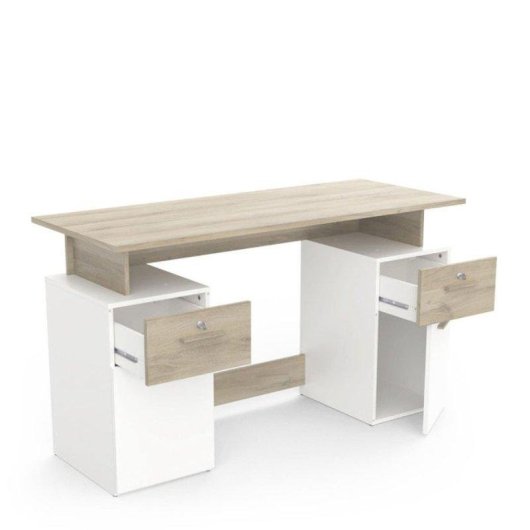 Bureau Demeyere Platon 2 tiroirs verrouillables et 2 portes battantes