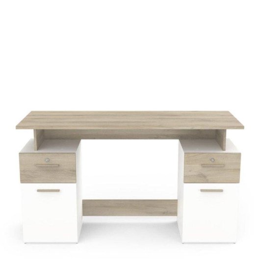 Bureau Demeyere Platon 2 tiroirs verrouillables et 2 portes battantes