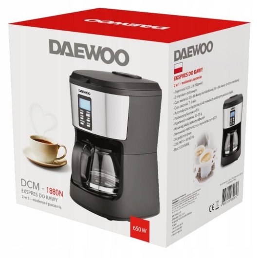 Máquina de café de filtro Daewoo DCM-1880N 0,75 L 6 chávenas com moinho