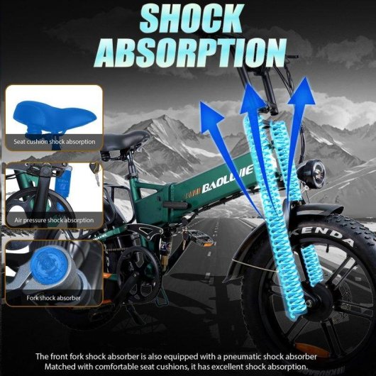 Baolujie D2 Elektrische Fiets - Dubbele Motor 1000Wx2, Accu 48V 20Ah, 20-inch Banden