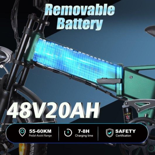 Baolujie D2 Elektrische Fiets - Dubbele Motor 1000Wx2, Accu 48V 20Ah, 20-inch Banden