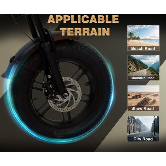 Vélo Électrique Baolujie F2 500W Batterie 48V 13Ah Pneus 16 Pouces