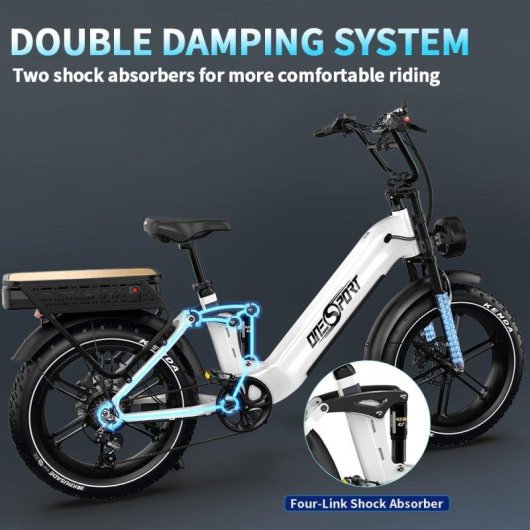 Elektrische fiets OneSport OT08 Pro 500W 48V 36Ah 20 inch aluminium hydraulische schijfremmen