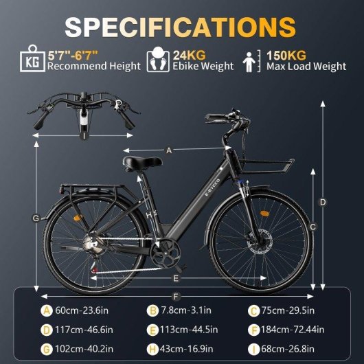 Bicicletta Elettrica E-BYCCO V1 500W 36V 15,6Ah 700C
