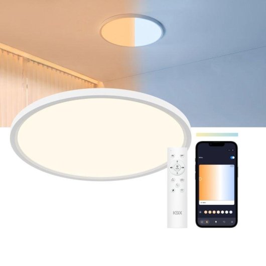 Plafón LED Ksix Levora Smart CCT 40 cm 3.700 Lm 30 W Diseño Ultrafino
