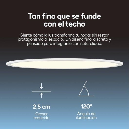 Plafón LED Ksix Levora Smart CCT 40 cm 3.700 Lm 30 W Diseño Ultrafino