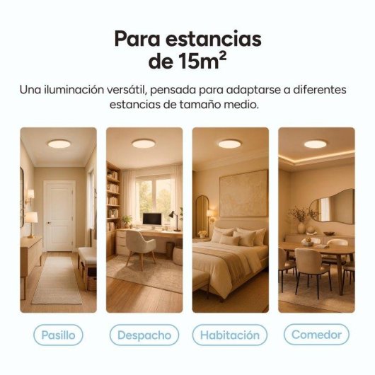 Plafón LED Ksix Levora Smart CCT 40 cm 3.700 Lm 30 W Diseño Ultrafino