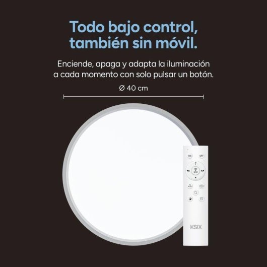 Plafón LED Ksix Levora Smart CCT 40 cm 3.700 Lm 30 W Diseño Ultrafino