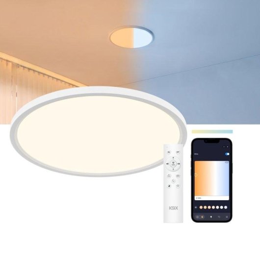 Plafón LED Smart Ksix Levora Plus CCT 5.000 lm Ø50 cm 40 W