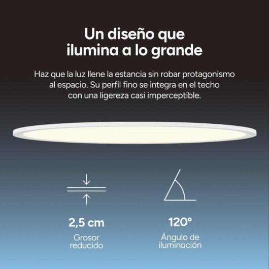 Plafón LED Smart Ksix Levora Plus CCT 5.000 lm Ø50 cm 40 W