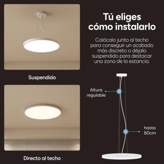 Plafón LED Smart Ksix Levora Plus CCT 5.000 lm Ø50 cm 40 W