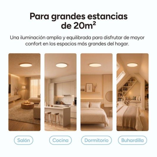 Plafón LED Smart Ksix Levora Plus CCT 5.000 lm Ø50 cm 40 W