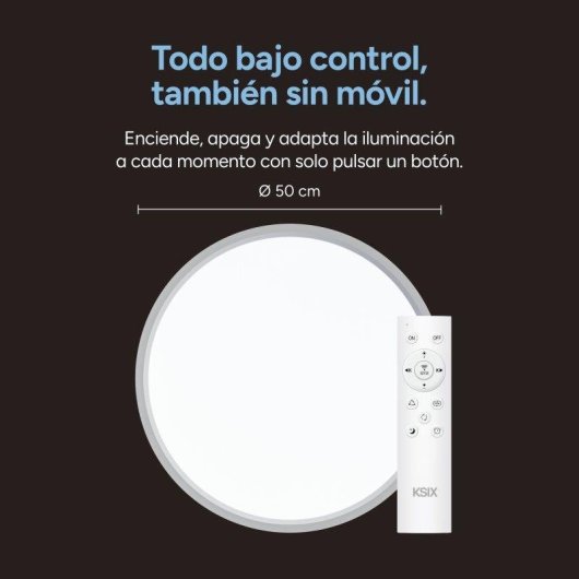 Plafón LED Smart Ksix Levora Plus CCT 5.000 lm Ø50 cm 40 W