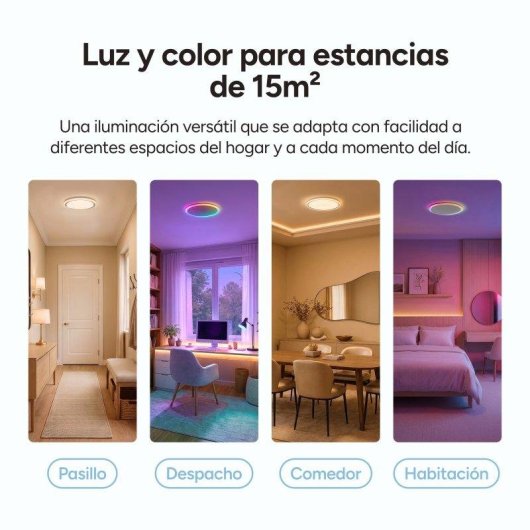 Plafón Ksix Levora Glow CCT+RGBIC Ø42 cm 3.700 lúmenes 30 W Ultrafino Tuya