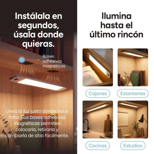Luz LED Ksix Sense Motion 50 cm Doble Sensor 180 lm Recargable USB-C