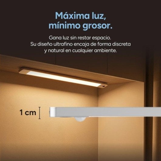 Luz LED Ksix Sense Motion 50 cm Doble Sensor 180 lm Recargable USB-C