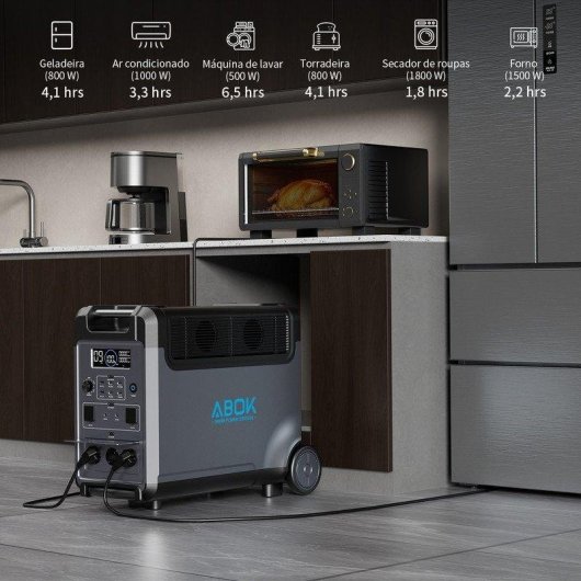 Station d’énergie ABOK Ark3600 3840Wh 15 ports LiFePO4 UPS 10ms