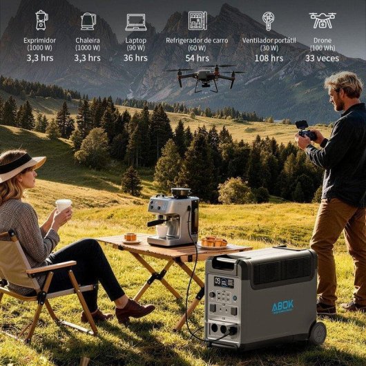 Station d’énergie ABOK Ark3600 3840Wh 15 ports LiFePO4 UPS 10ms