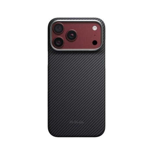 Funda para móvil PITAKA Edge de fibra de aramida negra/gris MagSafe para iPhone 18 Pro