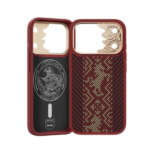 Capa para telemóvel Benks Knight Pro Fibra Aramida Kevlar Vermelha para iPhone 18 Pro