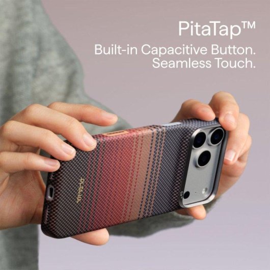 Funda para móvil PITAKA Edge de fibra de aramida Sunset MagSafe para iPhone 18 Pro