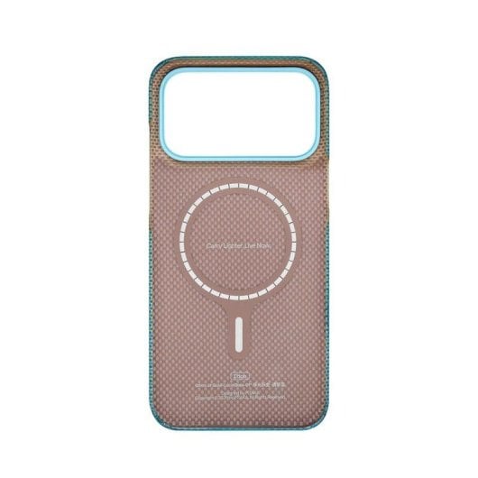Funda para móvil PITAKA Edge de fibra de aramida azul MagSafe para iPhone 18 Pro