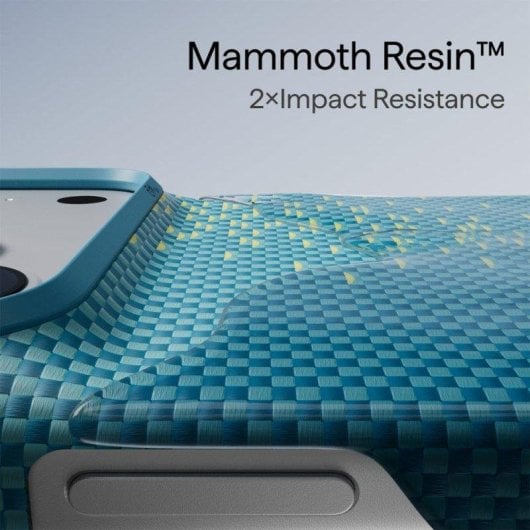 Funda para móvil PITAKA Edge de fibra de aramida azul MagSafe para iPhone 18 Pro
