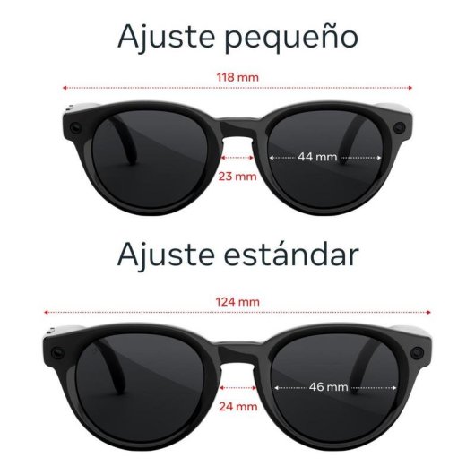 Meta Nova estándar Gafas Inteligentes Cámara IA Traductor Polarizadas Negras