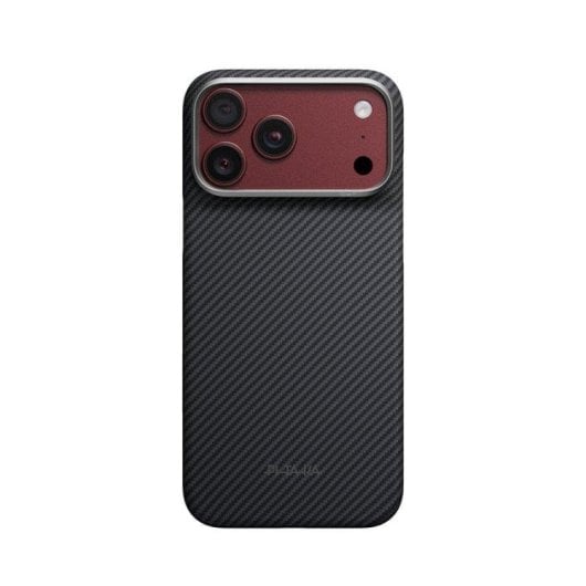 Funda para móvil PITAKA Edge de fibra de aramida negra/gris MagSafe para iPhone 18 Pro Max