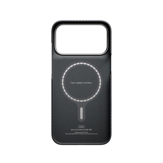Funda para móvil PITAKA Edge de fibra de aramida negra/gris MagSafe para iPhone 18 Pro Max