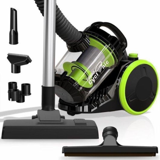 Aspirateur sans Sac Turbotronic CV07 700W 2,5L Filtre HEPA Noir Vert