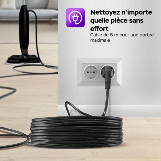 Moppe à vapeur Turbotronic Aquavac TT-AQV700 1200 W double tampon rotatif