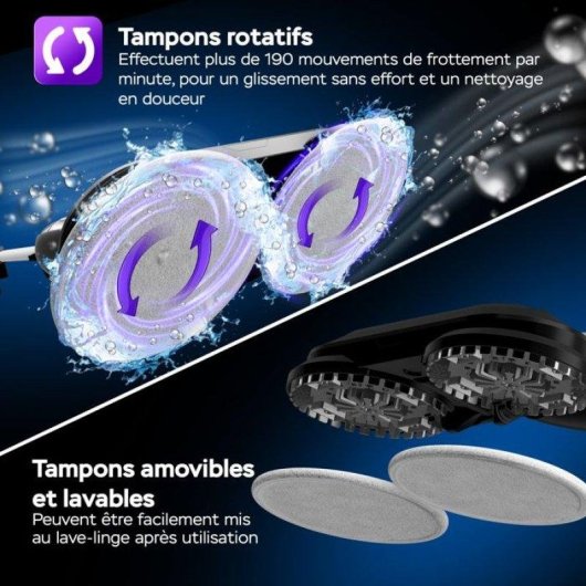 Moppe à vapeur Turbotronic Aquavac TT-AQV700 1200 W double tampon rotatif