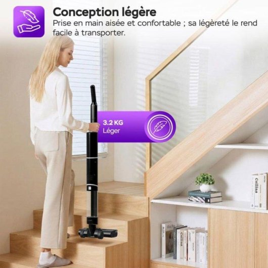 Aspirateur sans Fil Turbotronic Aiv9 150W HEPA+ 700ml 25 min Noir