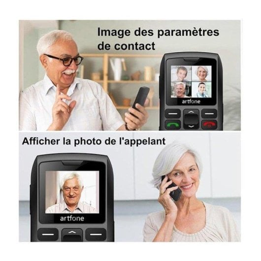 Artfone C1+ 4G 2.8" Touch Clavier Gros Bouton SOS Noir
