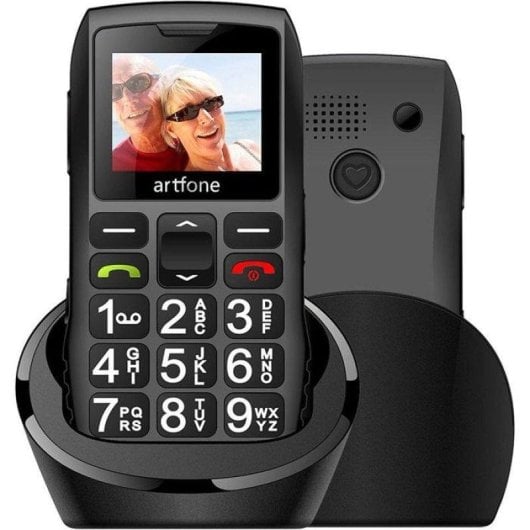Artfone C1+ Téléphone Senior Grandes Touches SOS Bluetooth Noir