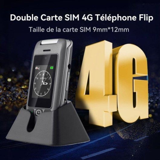 Artfone G6 4G 2,4" Double Écran Bouton SOS Gris