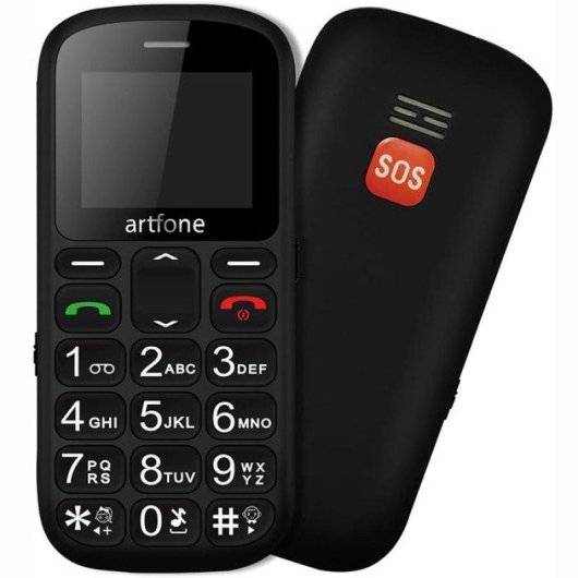 Artfone CS181 1.8" Double SIM Touches Grandes Bouton SOS Noir