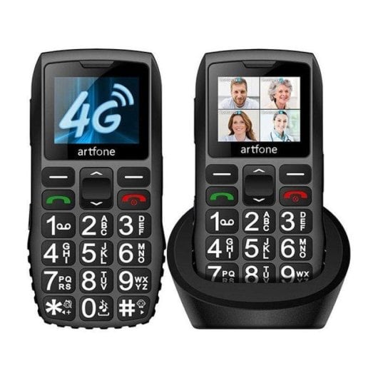 Artfone C1+ 4G 1,77" Touches Grandes Bouton SOS Noir